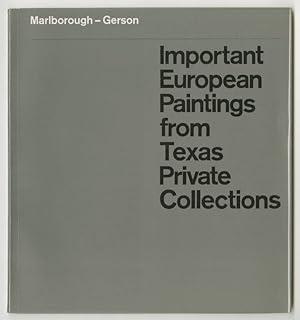 Bild des Verkufers fr Important European Paintings From Texas Private Collections zum Verkauf von Idle Books