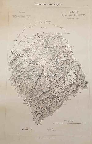 Bild des Verkufers fr [SOLO ATLANTE]Recherches G&eacute;ologiques dans les parties de la Savoie, du Pi&eacute;mont et de la Suisse voisines du Mont-Blanc. Avec un Atlas de 32 planches- zum Verkauf von Libreria Antiquaria Pregliasco