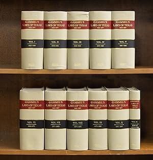 Bild des Verkufers fr The Laws of Texas [Gammel's] 1822-1897. 10 Volumes & Index. 11 books zum Verkauf von The Lawbook Exchange, Ltd., ABAA  ILAB
