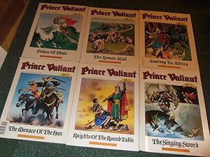 Seller image for 6 VOLUMES: PRINCE VALIANT in the Days of King Arthur ( Book 2 The Singing Sword, 3 Knights of the Round table, 4 The Menace of the Hun, 6 Journey to Africa, 7 The Roman Wall, 8 Prince of Thule )( Book Two, Three, Four, Six, Seven, Eight )( vol. ) for sale by Leonard Shoup