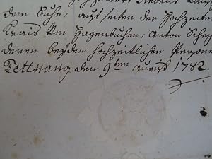 Handschriftliche 'Heyrathsabred' zwischen Anton Rauschenbach und Maria Anna Kraisin. Datiert 'Tet...