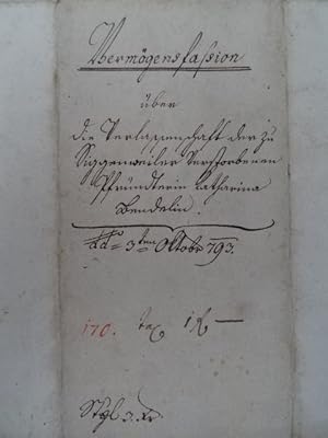 Handschriftlicher 'Extractus' aus der 'Vermögensfassion. der verstorbenen Katharina Bentelin von ...
