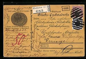 Bild des Verkufers fr Ansichtskarte Glckspost, Mnzen Deutsches Reich 20 Mark, Geld, Postgeschichte zum Verkauf von Bartko-Reher