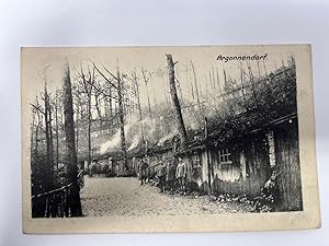 Feldpostkarte 1916 ohne Briefmarke an Gasthof goldener Löwe Auerbach Oberpfalz. Argonnendorf