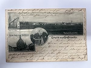 Postkarte 1902 mit Briefmarke an Gasthof goldener Löwe Auerbach Oberpfalz. Gruss aus Grafenwöhr, ...