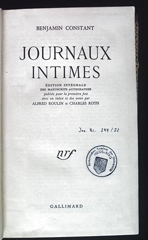 Imagen del vendedor de Journaux Intimes. a la venta por books4less (Versandantiquariat Petra Gros GmbH & Co. KG)