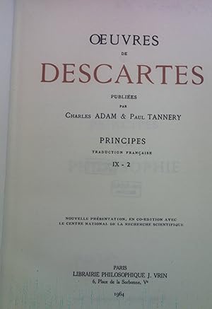 Image du vendeur pour Oeuvres de Descartes, 9.2: Principes mis en vente par books4less (Versandantiquariat Petra Gros GmbH & Co. KG)