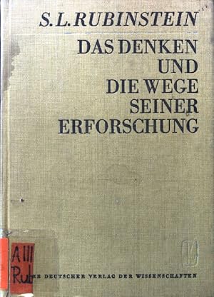 Bild des Verkufers fr Das Denken und die Wege seiner Erforschung. zum Verkauf von books4less (Versandantiquariat Petra Gros GmbH & Co. KG)
