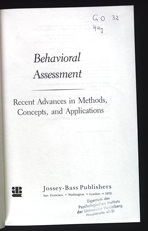 Seller image for Behavioural Assessment: Recent Advances in Concepts, Methods and Applications. for sale by books4less (Versandantiquariat Petra Gros GmbH & Co. KG)
