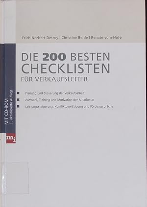 Bild des Verkufers fr Die 200 besten Checklisten fr Verkaufsleiter. Planung und Steuerung der Verkaufsarbeit. zum Verkauf von Antiquariat Bookfarm