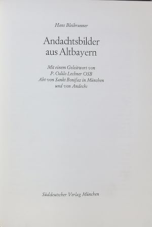 Bild des Verkufers fr Andachtsbilder aus Altbayern. zum Verkauf von Antiquariat Bookfarm