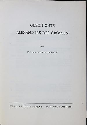 Bild des Verkufers fr GESCHICHTE ALEXANDERS DES GROSSEN. zum Verkauf von Antiquariat Bookfarm