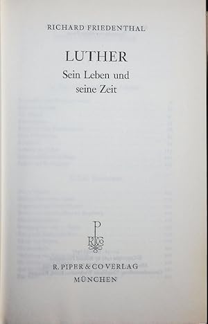 Bild des Verkufers fr LUTHER Sein Leben und seine Zeit. zum Verkauf von Antiquariat Bookfarm