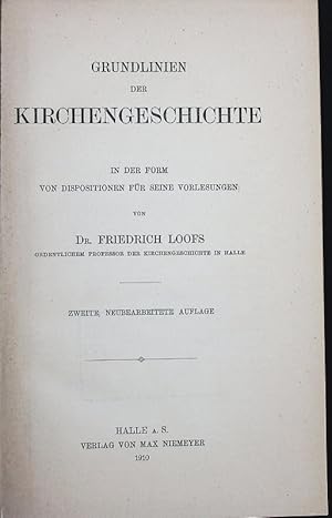 Bild des Verkufers fr GRUNDLINIEN DER KIRCHENGESCHICHTE. ZWEITE, NEUBEARBEITETE AUFLAGE. zum Verkauf von Antiquariat Bookfarm