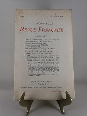 Seller image for La Nouvelle Revue Franaise. N13 - 1 fvrier 1910 for sale by Librairie Christian Chaboud