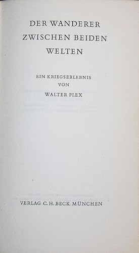 Bild des Verkufers fr DER WANDERER ZWISCHEN BEIDEN WELTEN. zum Verkauf von Antiquariat Bookfarm