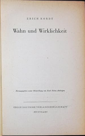 Seller image for Wahn und Wirklichkeit. for sale by Antiquariat Bookfarm