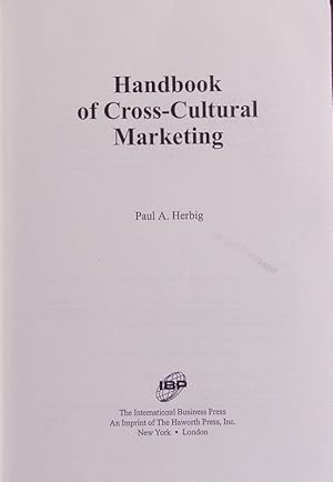 Immagine del venditore per Handbook of Cross-Cultural Marketing. venduto da Antiquariat Bookfarm