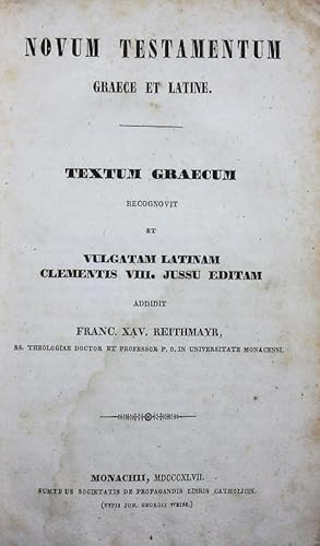 Bild des Verkufers fr Novum Testamentum Graece et Latine. zum Verkauf von Antiquariat Bookfarm