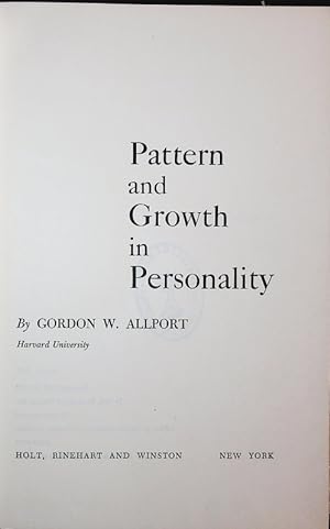 Bild des Verkufers fr Pattern and Growth in Personality. zum Verkauf von Antiquariat Bookfarm