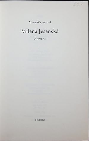 Seller image for Milena Jesensk. Biographie. for sale by Antiquariat Bookfarm