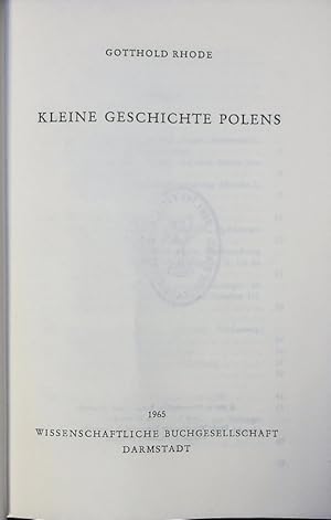 Bild des Verkufers fr KLEINE GESCHICHTE POLENS. zum Verkauf von Antiquariat Bookfarm