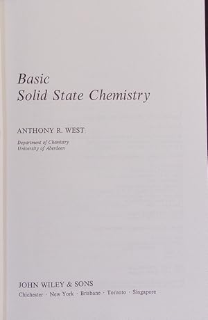 Immagine del venditore per Basic solid state chemistry. venduto da Antiquariat Bookfarm