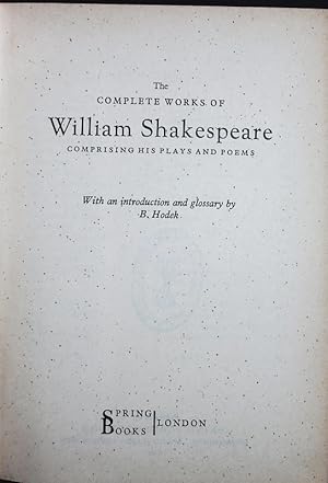 Bild des Verkufers fr The complete works of William Shakespeare comprising his plays and poems. zum Verkauf von Antiquariat Bookfarm