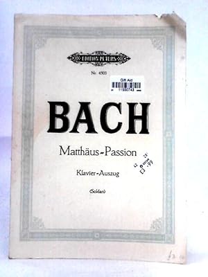 Seller image for Passionsmusik Nach Dem Evangelisten Matthaus for sale by World of Rare Books