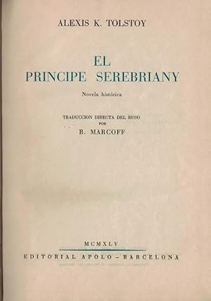 Seller image for EL PRINCIPE SEREBRIANY for sale by Librera Torren de Rueda