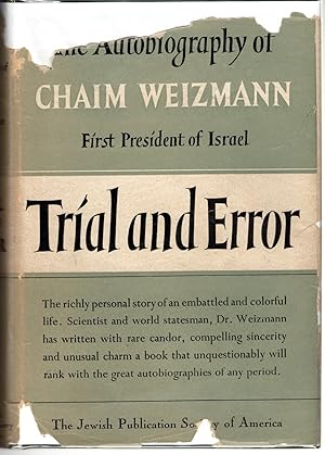 Bild des Verkufers fr Trial and Error: The Autobiography of Chaim Weizmann: Volume I (One) zum Verkauf von Dorley House Books, Inc.
