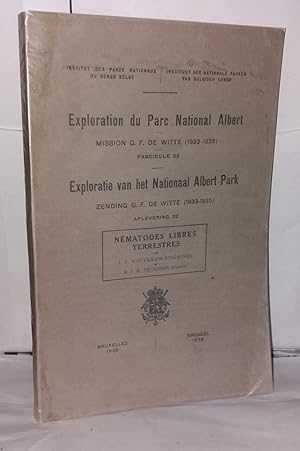 Image du vendeur pour Nmatodes libres terrestres .Par schuurmans stekhoven J.H. et Teunissen R.J.H. Exploration du parc national Albert Mission G.F. De Witte ( 1933-1935) Fascicule 22 mis en vente par Librairie Albert-Etienne