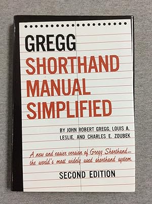 Bild des Verkufers fr The Gregg Shorthand Manual Simplified, Second Edition zum Verkauf von Book Nook
