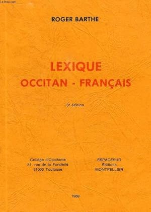 Seller image for Lexique occitan-francais for sale by Ammareal