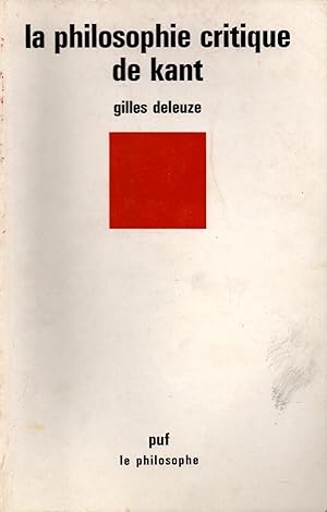 Seller image for La philosophie critique de Kant for sale by JP Livres