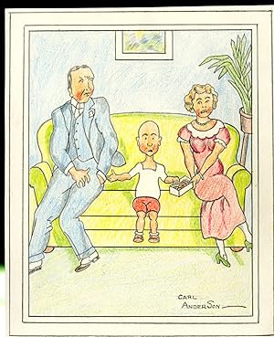 Image du vendeur pour Original Color Drawing of Comic Character Henry (on couch) mis en vente par Pazzo Books
