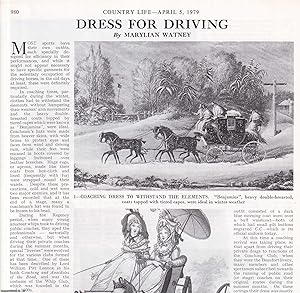 Bild des Verkufers fr Dress for Coach Driving. Several pictures and accompanying text, removed from an original issue of Country Life Magazine, 1979. zum Verkauf von Cosmo Books