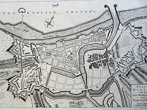 Dieppe Normandy France City Plan Military Fortifications Star Forts 1759 map