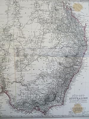Southeast Australia New South Wales Victoria 1873 Petermann detailed map