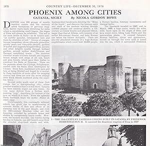 Imagen del vendedor de Catania, Sicily; Phoenix among Cities. Several pictures and accompanying text, removed from an original issue of Country Life Magazine, 1976. a la venta por Cosmo Books