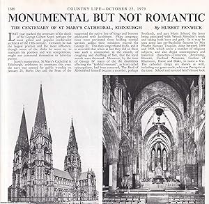 Imagen del vendedor de The Centenary of St Mary's Cathedral, Edinburgh. Several pictures and accompanying text, removed from an original issue of Country Life Magazine, 1979. a la venta por Cosmo Books