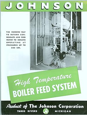 High Temperature Boiler Feed System, Illustrated Technical Brochure of The Johnson Co. Manufactur...