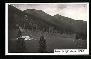 Ansichtskarte Partenkirchen, Esterberg-Alm-Wirtschaft aus der Vogelschau