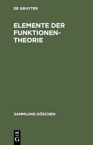 Bild des Verkufers fr Elemente der Funktionentheorie zum Verkauf von BuchWeltWeit Ludwig Meier e.K.