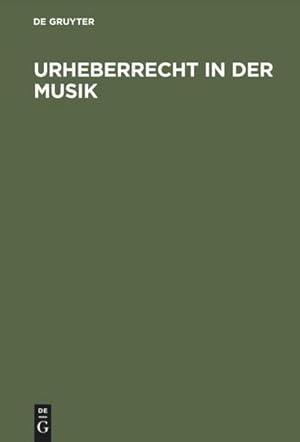 Seller image for Urheberrecht in der Musik for sale by BuchWeltWeit Ludwig Meier e.K.