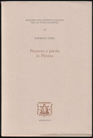 Bild des Verkufers fr Pensiero e parola in Plotino. zum Verkauf von Antiquariat Dennis R. Plummer