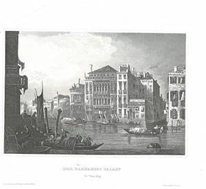 Der Barbarigo Palast in Venedig. Stahlstich