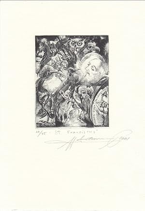 Seller image for Exlibris Evert Veldhuizen. Franziskus und die Tiere. "St. Franciscus". for sale by Antiquariat  Braun