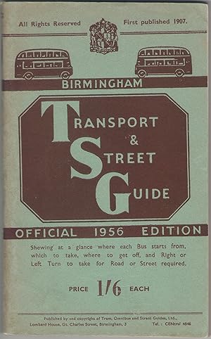 Birmingham Transport & Street Guide Official 1956 Ediition