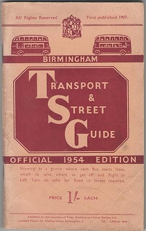 Birmingham Transport & Street Guide Official 1954 Ediition